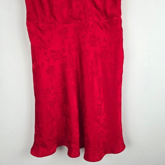 AQUA x Liat Baruch Red Floral Jacquard Sleeveless Mini Dress Holiday Party Chic - Picture 4 of 13